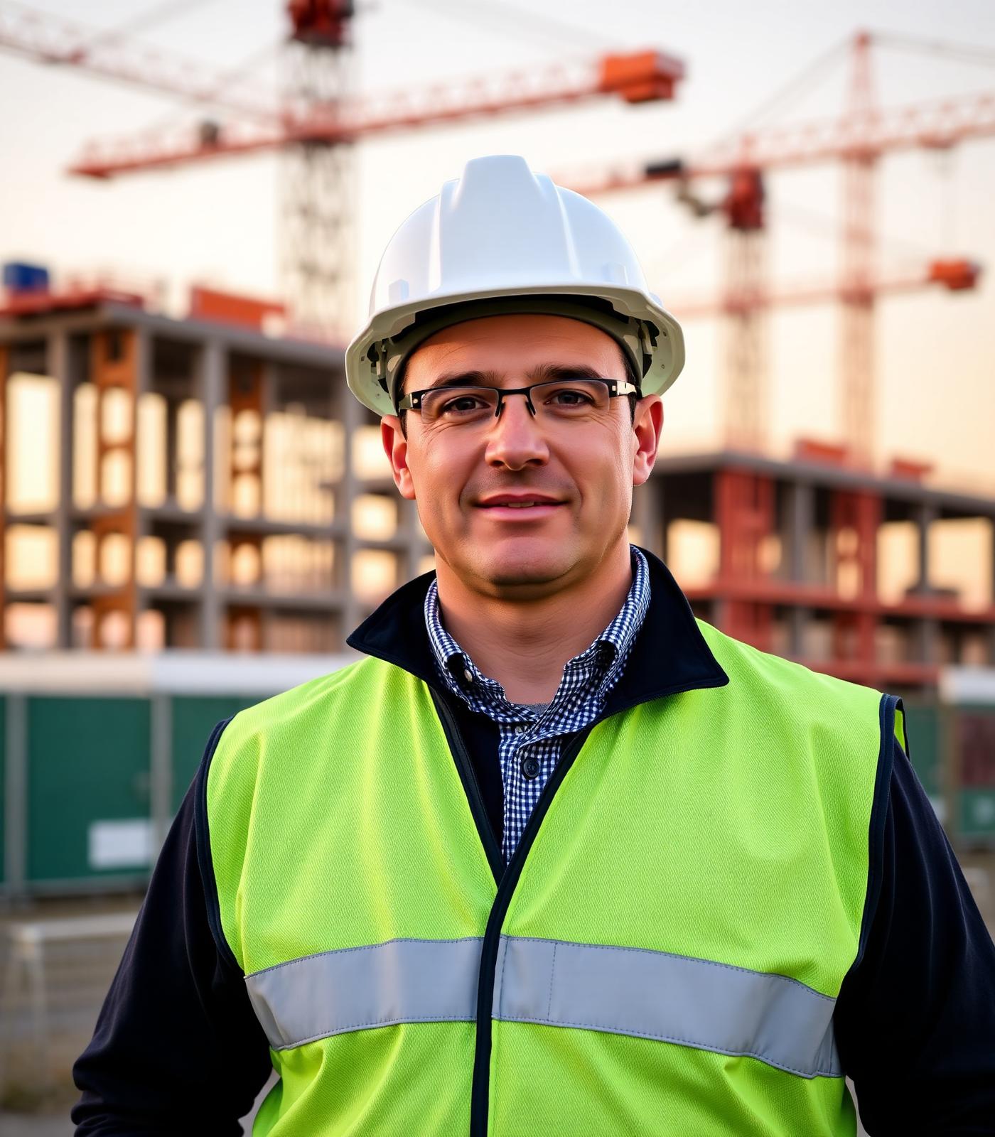 Construction site manager portrait